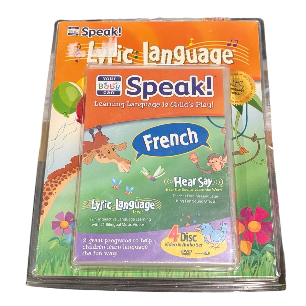 Your Baby Can Speak French Lyric Language Book W/ 4 Disc Video & Audio Set